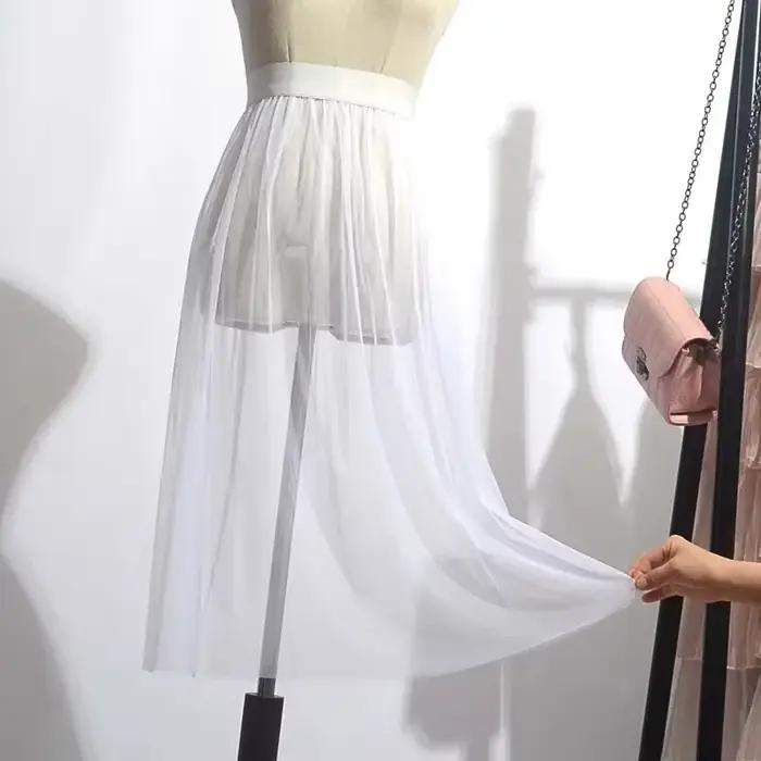 Jupe en maille transparente monocouche