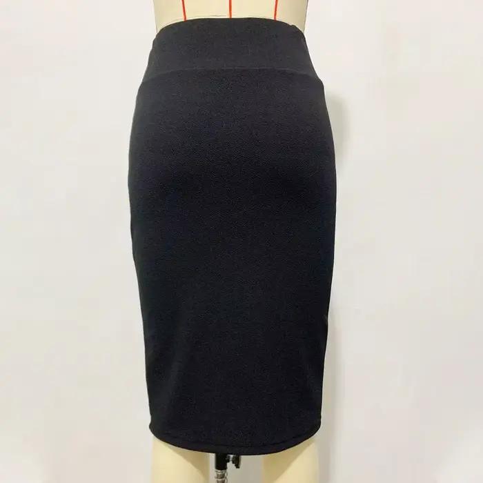 Jupe crayon élastique taille haute pour femme