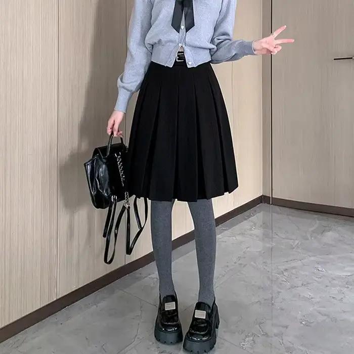 Jupe plissée de Style collégial pour femmes