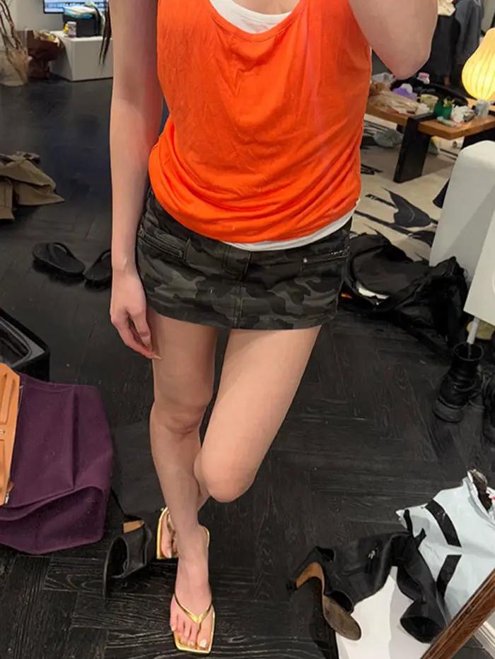 Mini jupe en jean de Camouflage pour femmes