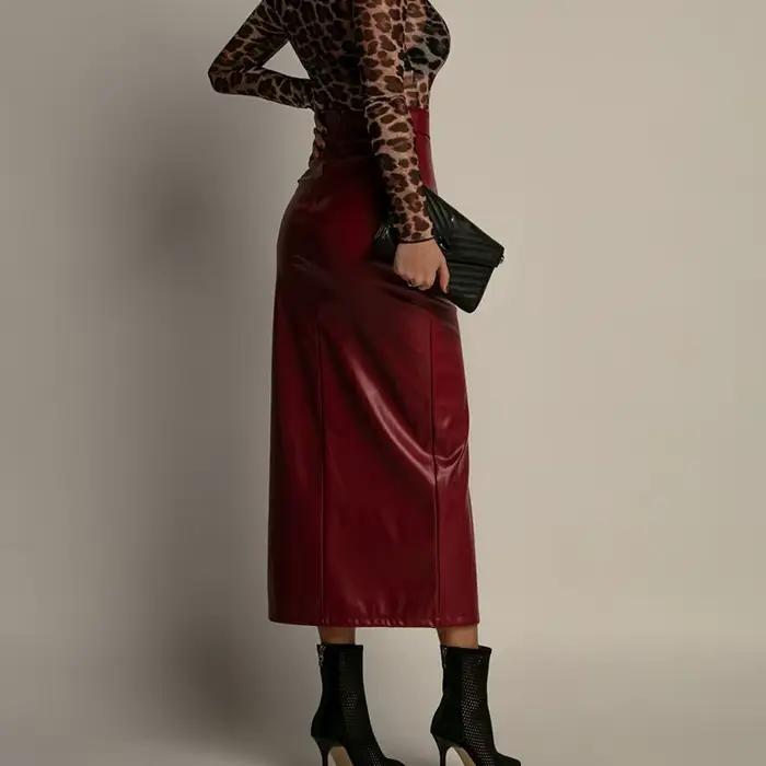 Jupes en cuir PU pour femmes