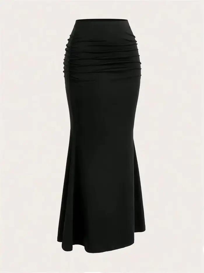 Jupe Longue Sirène Élégante Taille Haute Polyvalente Pour Femmes Occasions Spéciales Automne Hiver