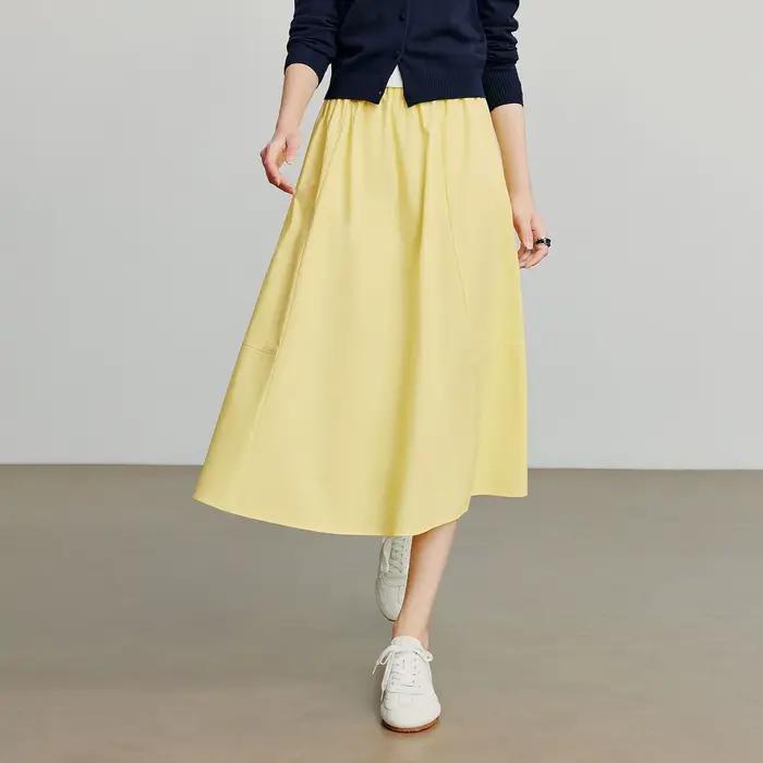 TOYOUTH femmes jupe 2025 automne nouvelle taille haute pur coton minimaliste parapluie