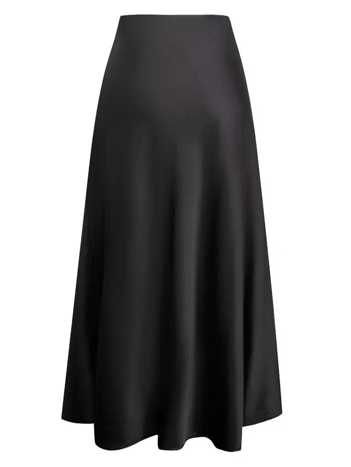 Jupe sirène en Satin noir pour femmes