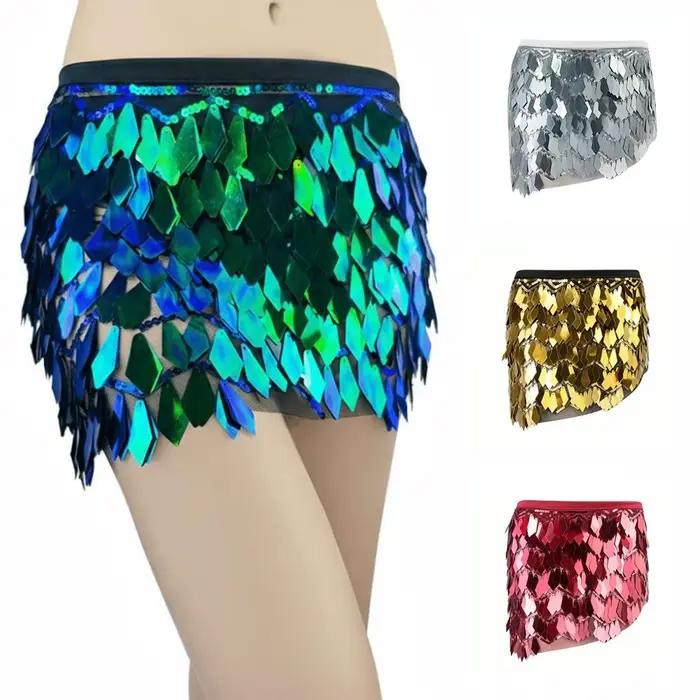 Mini-jupe holographique à sequins