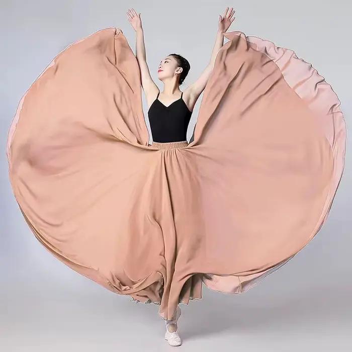 Jupe longue en mousseline de soie pour femmes