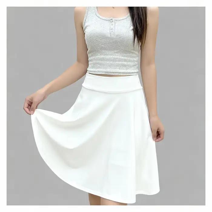 Jupe longue de 55cm, taille haute