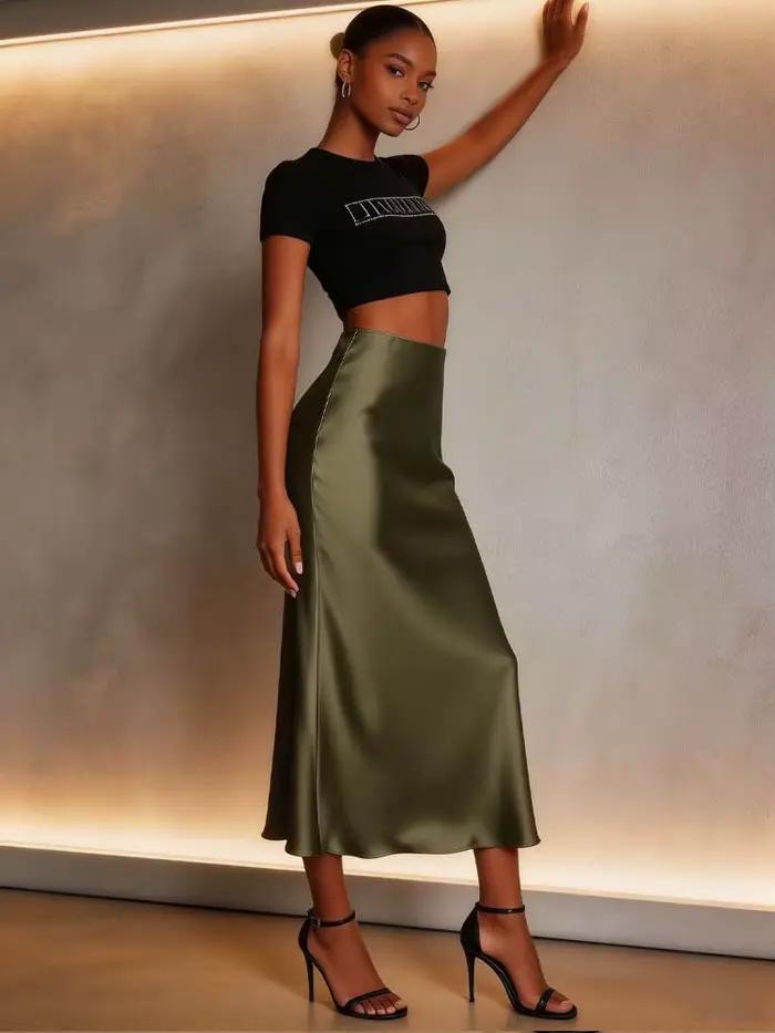 Jupe sirène unie, nouvelle collection 2026, élégante pour femme
