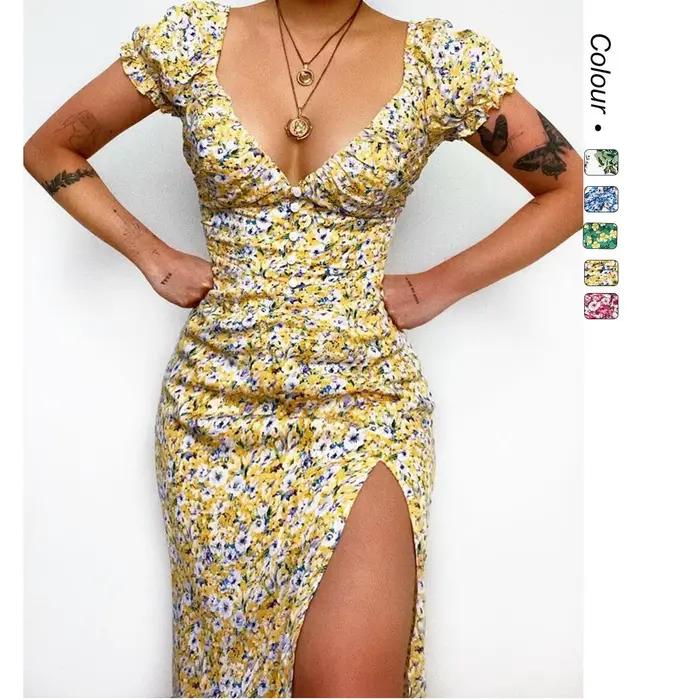 Robe midi à imprimé floral doux
