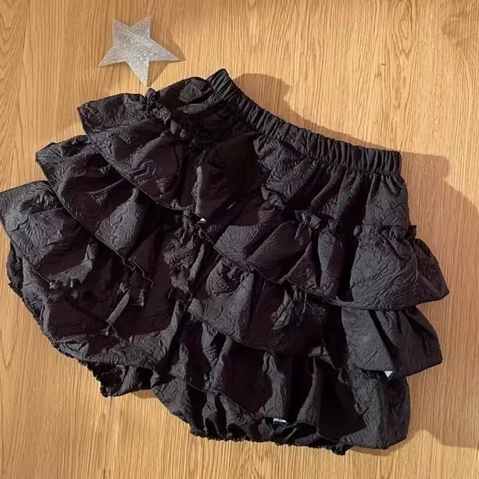 Mini-jupe Lolita noire pour femme
