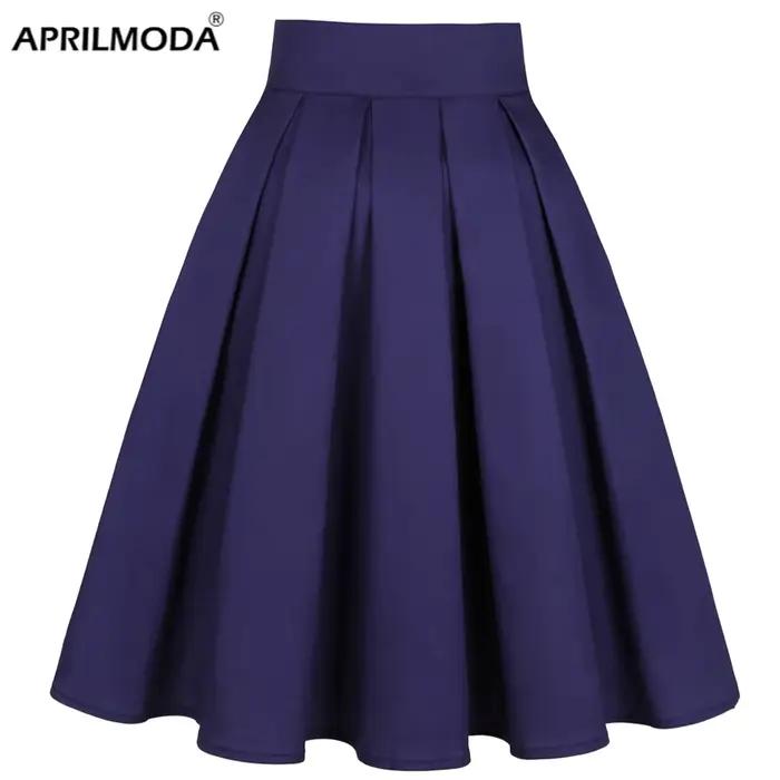Jupe plissée taille haute pour femme