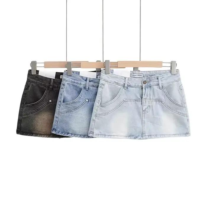 Mini jupe courte en jean pour femmes