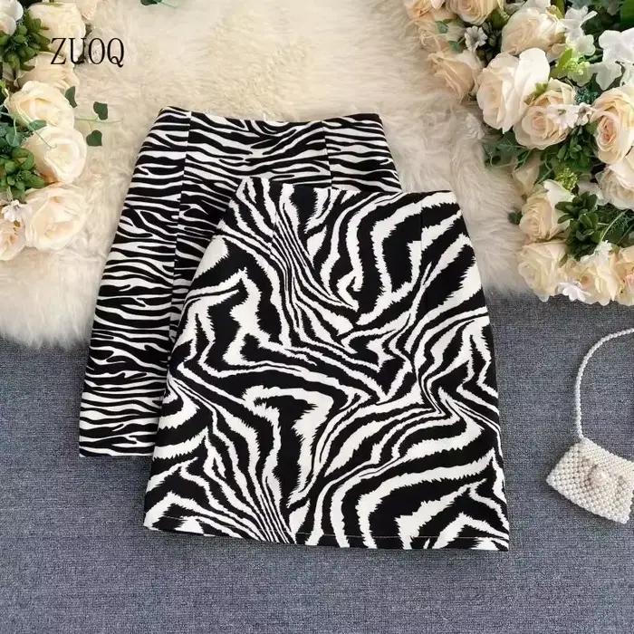 Jupe mini pour femme imprimée zèbre style vintage coupe trapèze décontractée pour toutes les saisons soirées officielles