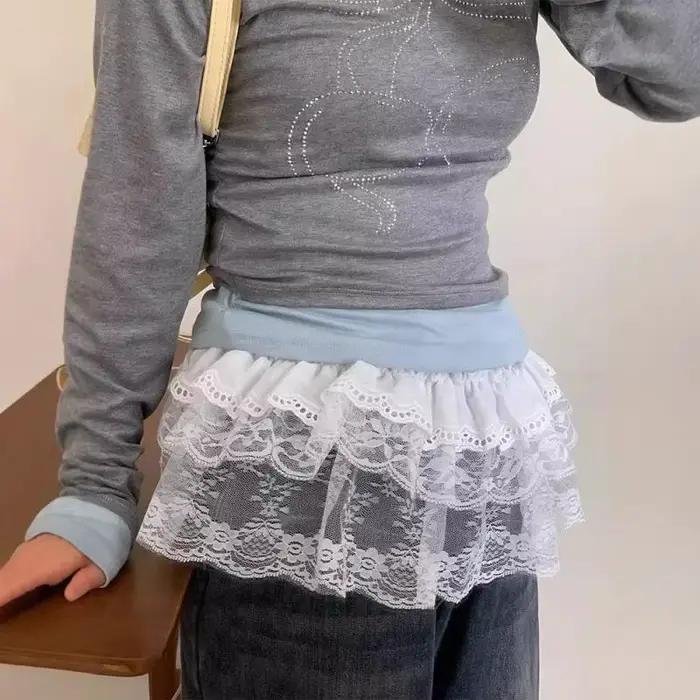 Jupe irrégulière en dentelle pour femmes