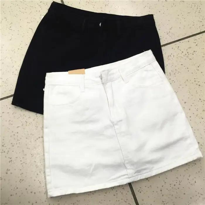 Jupe courte trapèze en denim pour femmes