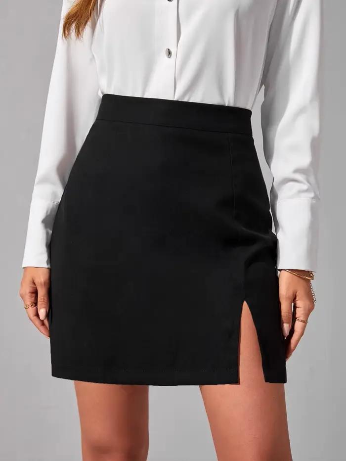 Jupe courte noire taille haute pour femme