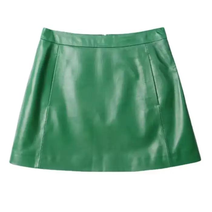 Jupe en cuir de mouton pour femme