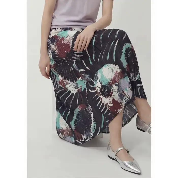 Jupe plissée imprimée Miyake WEPLEATS élégante et décontractée pour femmes, nouvelle collection été 2026, imprimé rétro, coupe ample et polyvalente, polyester élastique