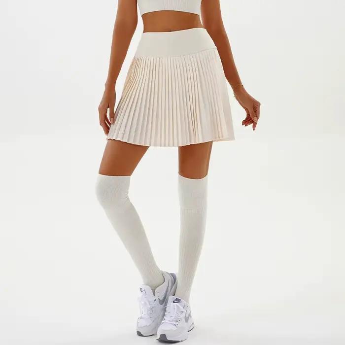 Jupe-short plissée taille haute pour femme