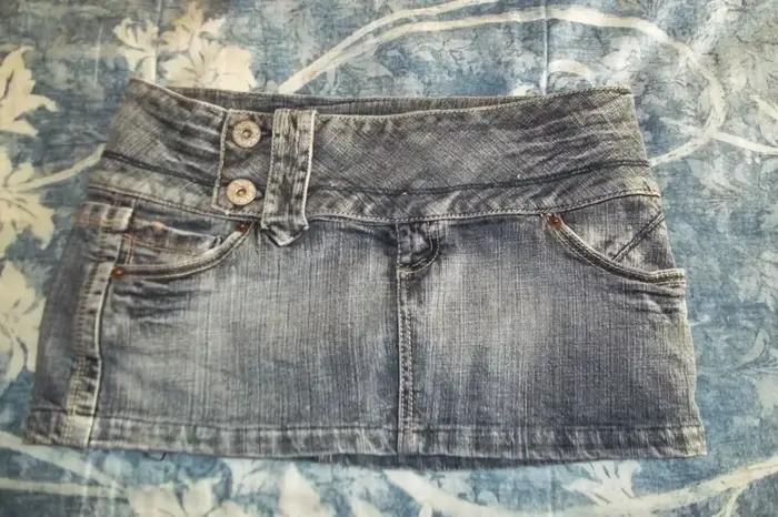 Jupe courte applique imprimé denim goth street hip hop hoparajuku vintage taille haute y2k mini sexy ample décontracté