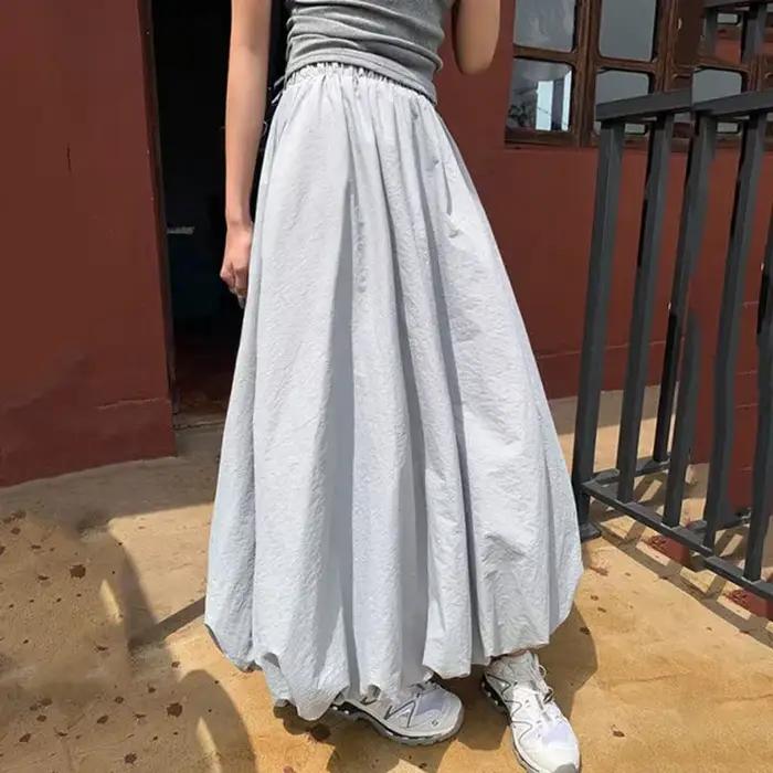 Nouvelle jupe moelleuse BIYABY pour femmes, haute taille, longue, streetwear, couleur unie, style décontracté, polyester, occassions quotidiennes