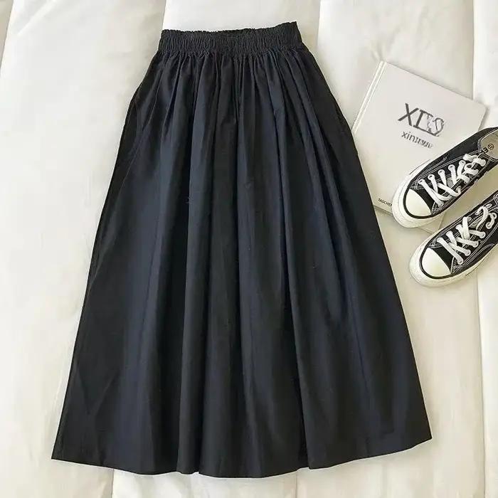 Y2K blanc Miidi jupe Vintage plissée longue