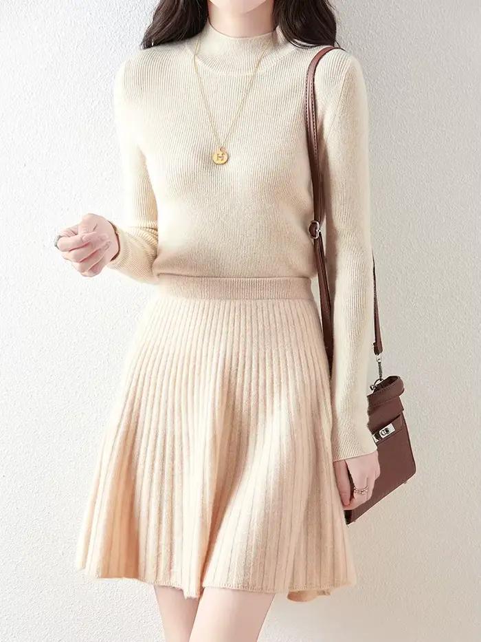 Jupe courte ondulée 100% laine mérinos pour femmes style preppy automne hiver à offrir occassions spéciales