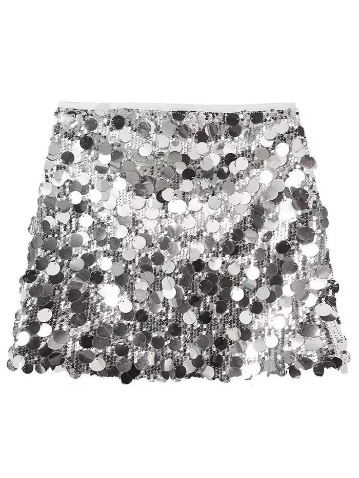Mini jupe à paillettes pour femmes