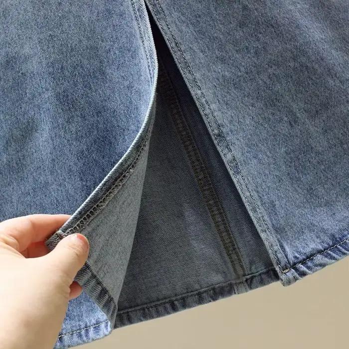 Vintage Denim enveloppé jupes de hanche pour les femmes 2025 été décontracté