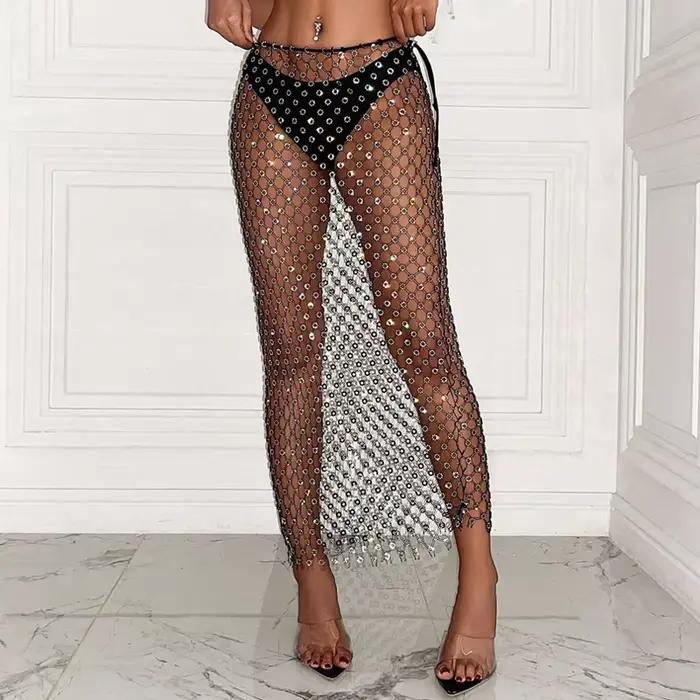 Jupe longue rétro à lacets pour femmes