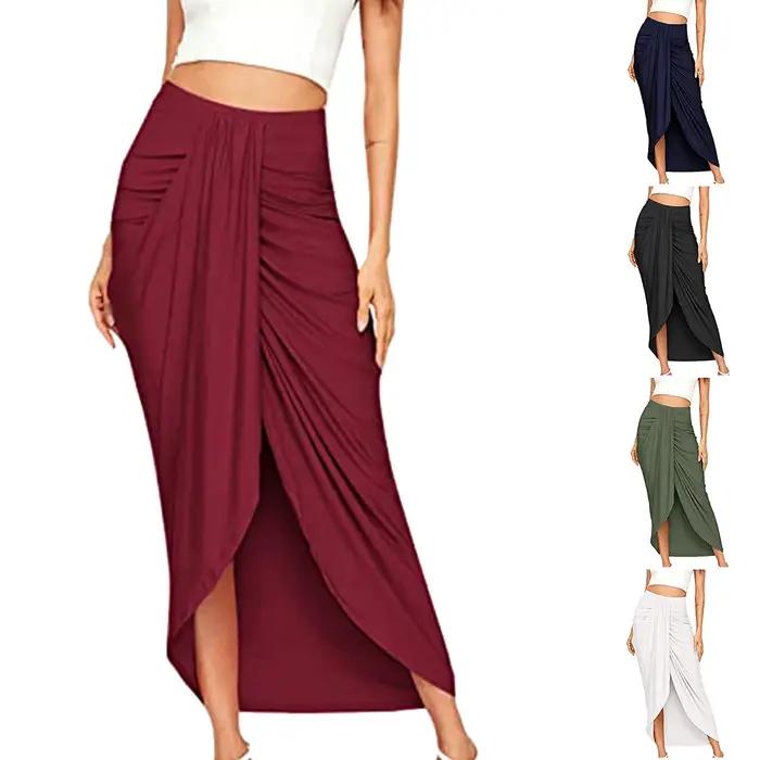 Jupe drapée taille haute pour femme