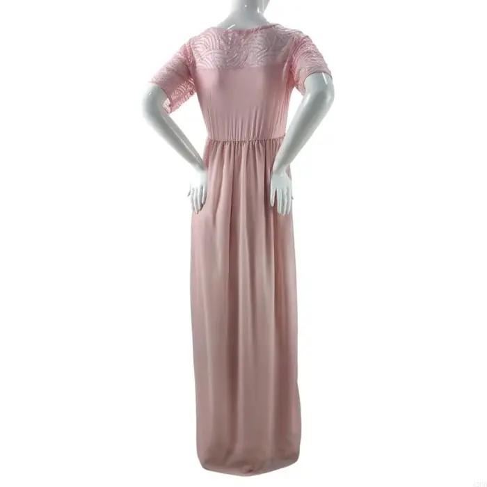 Robe maternité élégante en tissu dentelle douce avec coupe trapèze confortable pour les activités plein air les A2UB