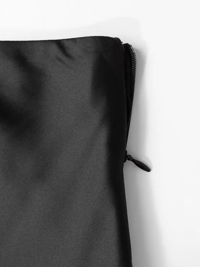 Jupe sirène en Satin noir pour femmes