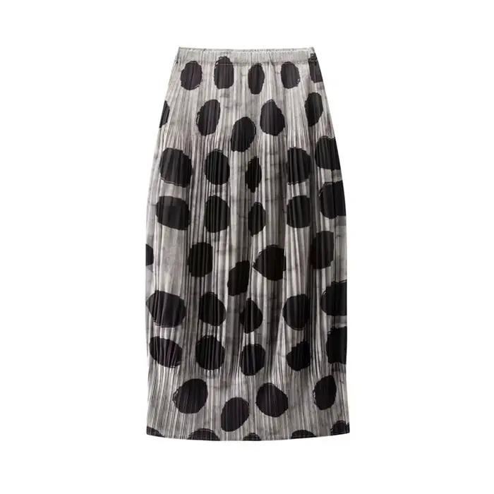 Jupes pour femmes jupe Miyake conception minoritaire sens jupe plissée femme taille haute impression