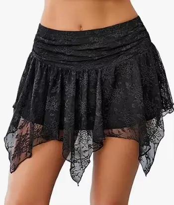 Jupe asymétrique sexy Y2K pour femme, idéale pour les vacances à la plage
