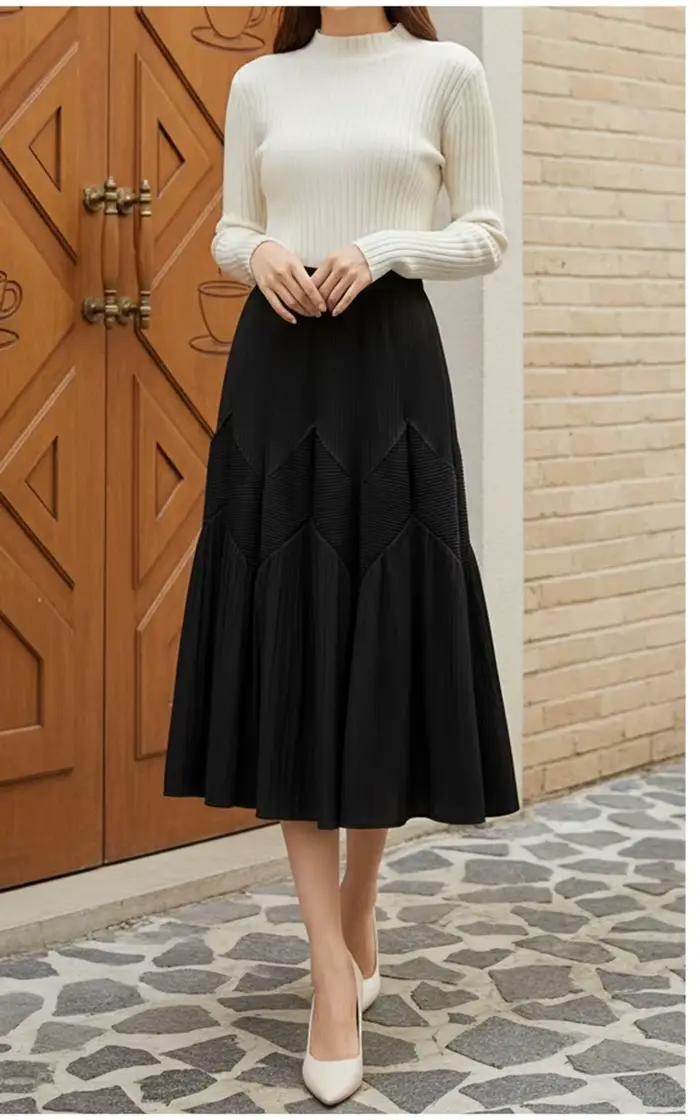 Jupe tulipe taille haute avec taille élastique pour femme, jupe Midi élégante et polyvalente, nouvel