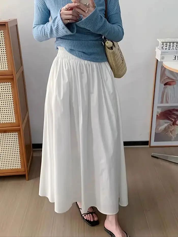 Jupe pantalon slim taille élastique, jupe longue ample pour loisirs d'été et d'automne, vêtements po