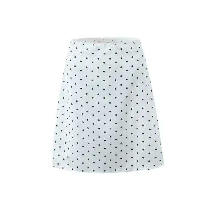 Tornova – ensemble deux pièces jupe imprimée à pois pour femmes, Sexy, Slim, col licou, haut avec nœ