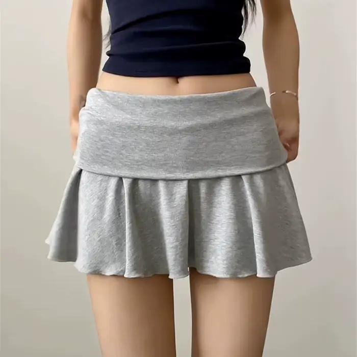 Jupes froncées retournées à la taille pour femmes, robe courte de sport de Golf, haute élasticité, a