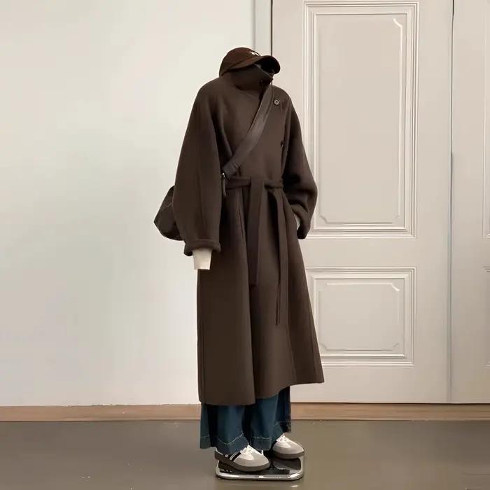 Manteau en laine et cachemire pour femme, doublure de doudoune, nouvelle collection hiver 2026, épai