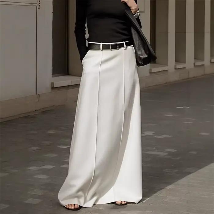 Jupes pour femmes 2025 nouveau printemps été mode noir blanc couleur ample taille haute décontractée