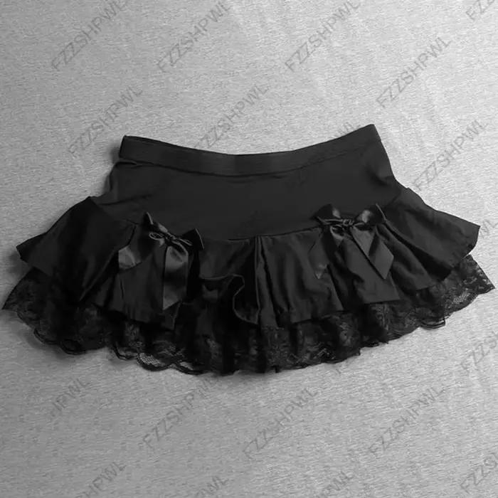 Y2K jupe sous-culture Harajuku grille imprimé épicé filles Mini jupe Goth Streetwear bouton a-ligne