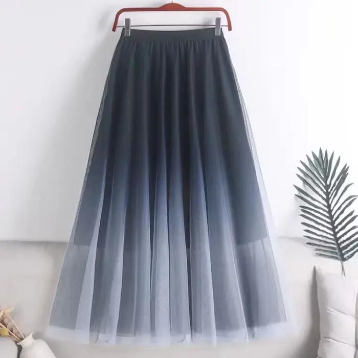 Jupe longue femmes mode coréenne Harajuku Kawaii Y2k Midi Maxi jupe en Tulle été automne Sttreetwear