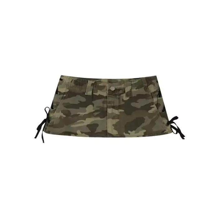 Jupe courte moulante effet vieilli camouflage style Spice Girl pour femme, nouvelle collection 2026,