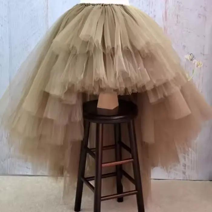 Jupes en tulle à couches étagées 2026 pour femmes, jupe asymétrique bouffante personnalisée pour adu
