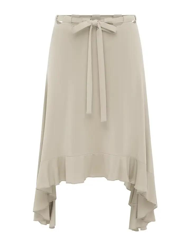 Jupe courte asymétrique à volants et lacets pour femme, style vintage décontracté, idéale pour l'été