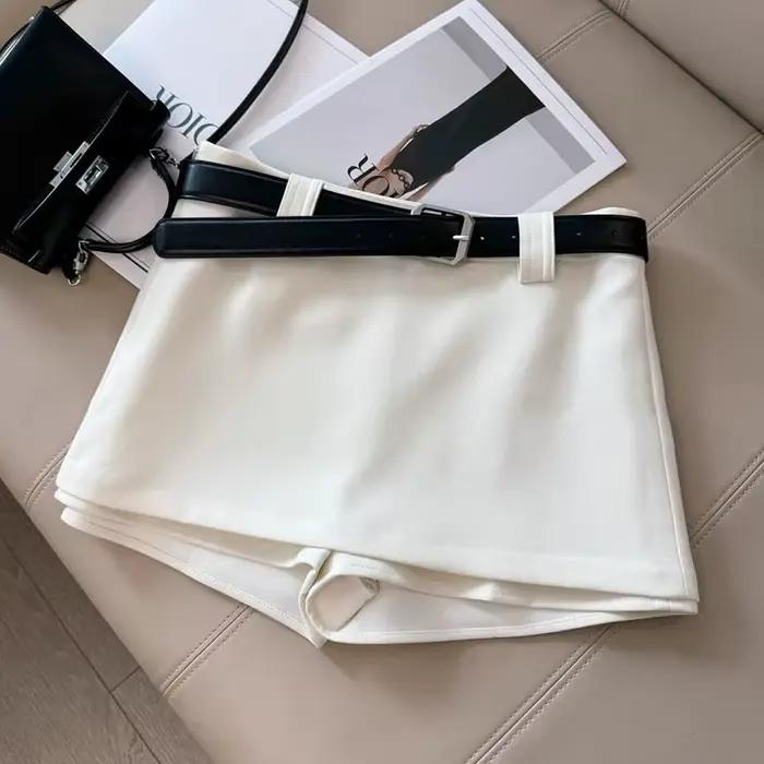 Jupes de bureau noires et blanches pour femmes, mini-jupes sexy, streetwear, mode coréenne, toutes o