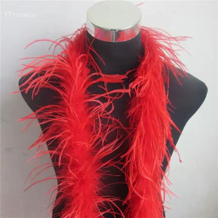 Jupe Boa en plumes d'autruche bleu clair, garniture pour costume de fête, décorations de mariage, 20