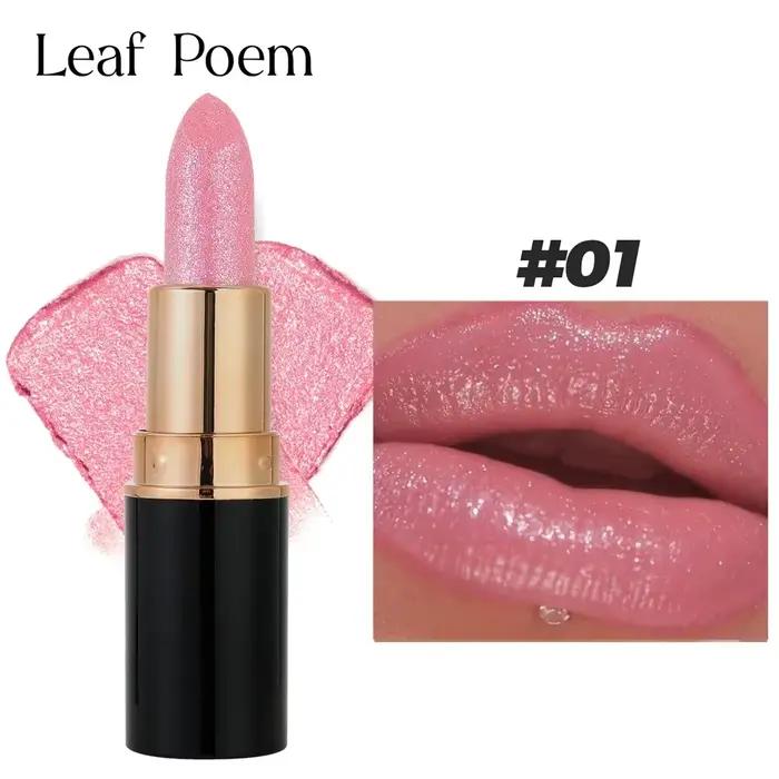 Tube noir brillant diamant rouge à lèvres perle hydratant paillettes teinte baume imperméable durabl