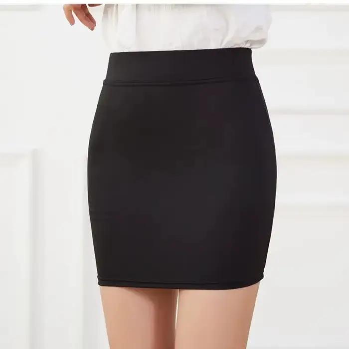 Jupe courte élastique coupe cintrée Style coréen couche de Base pour femmes coton tricoté été demi-c
